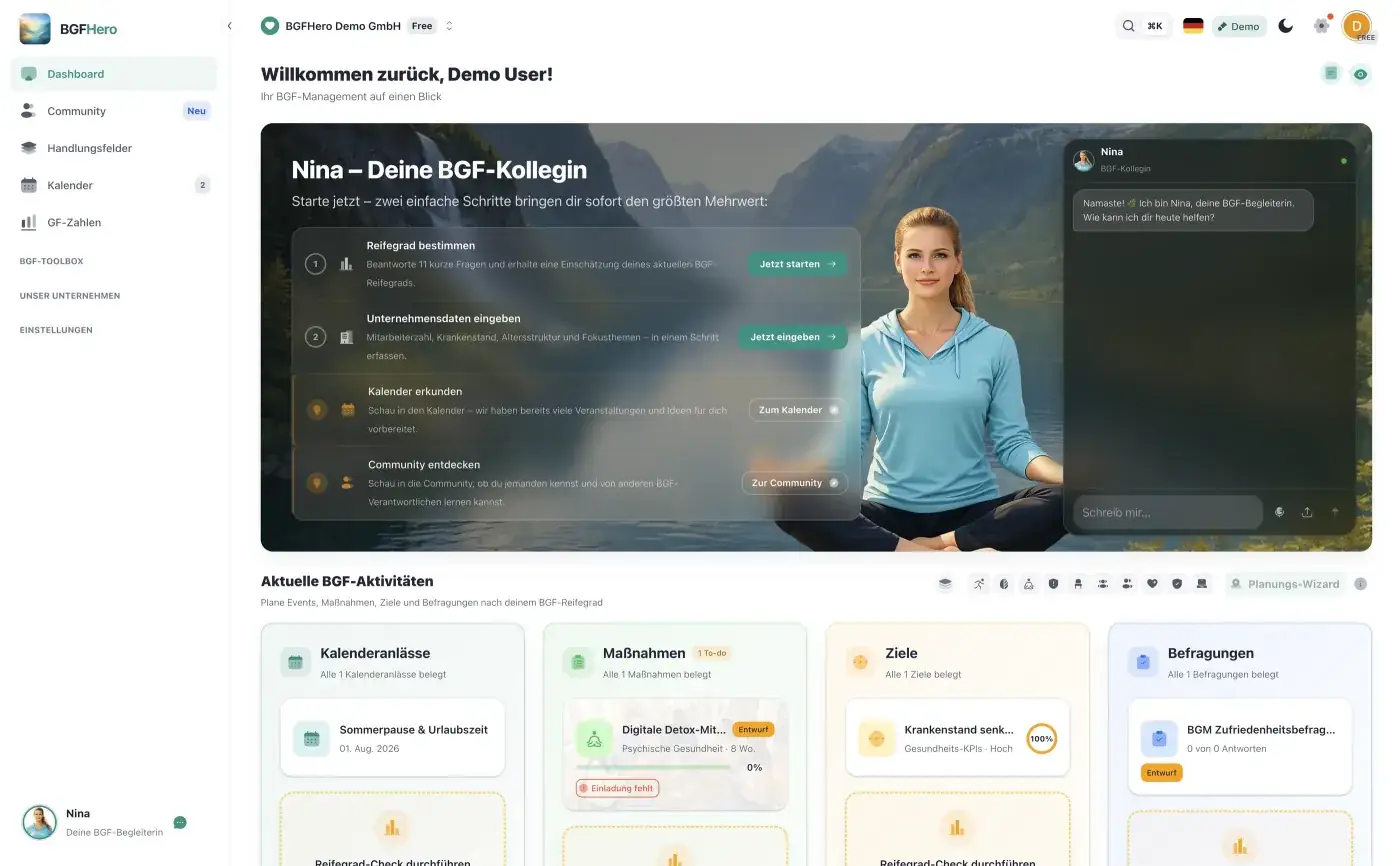 EasyBGF Dashboard mit KI-Assistenz Nina
